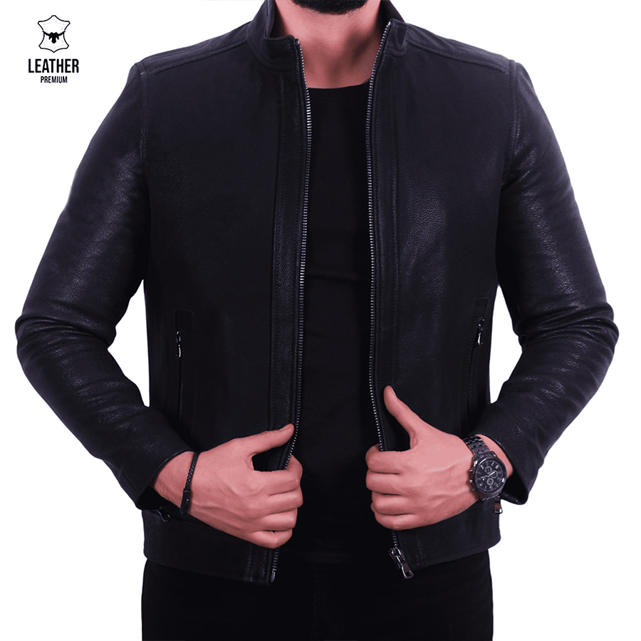 Black Buffalo leather jacket ref 5070 Zillion Leather